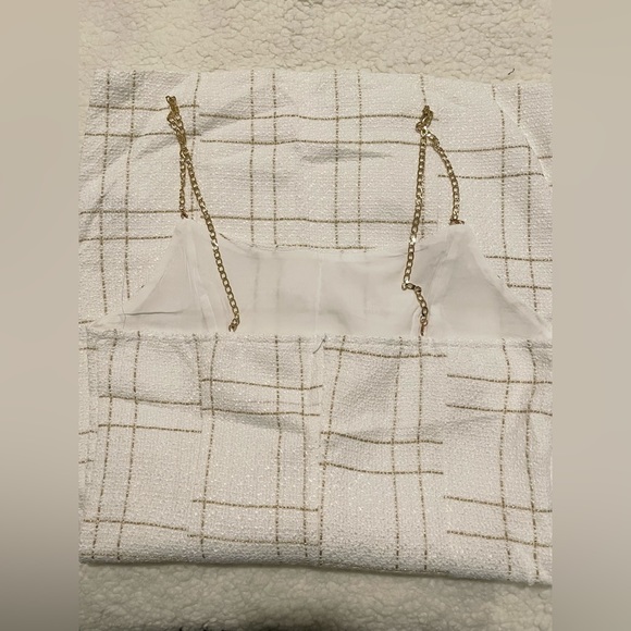 Plaid Chain Strap Cami Bodycon Mini Dress - Picture 7 of 10